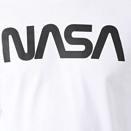 NASA - Tee Shirt Manches Longues Worm Logo Blanc