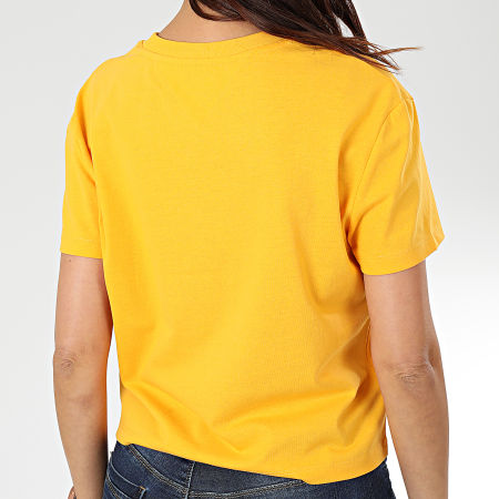 Tommy Jeans - Tee Shirt Femme Tommy Badge 6813 Jaune