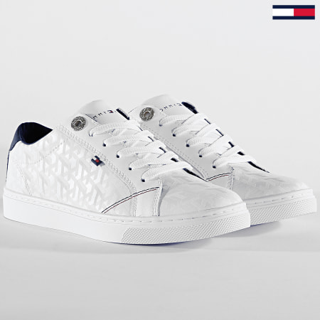 Tommy Hilfiger - Baskets Femme Tommy Jacquard Leather Sneaker 4602 White