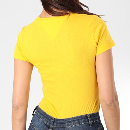 Tommy Jeans - Tee Shirt Femme Essential Slim Logo 7524 Jaune