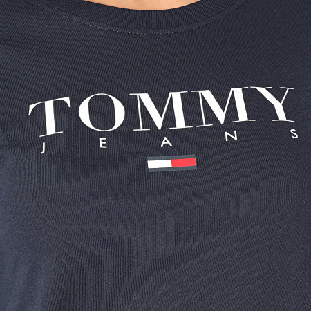 Tommy Jeans - Tee Shirt Manches Longues Femme Essential Logo 7525 Bleu Marine