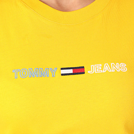 Tommy Jeans - Tee Shirt Femme Neon Linear Logo 7528 Jaune