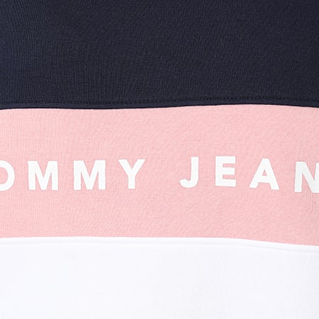 Tommy Jeans - Sweat Crewneck Femme Colorblock 7548 Bleu Marine Rose Blanc
