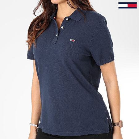 Tommy Jeans - Polo Manches Courtes Femme Tommy Classics 7641 Bleu Marine
