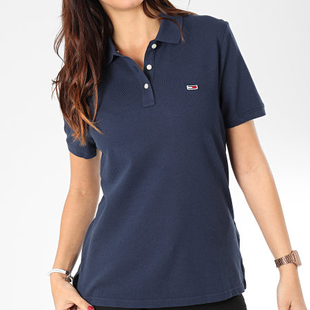 Tommy Jeans - Polo Manches Courtes Femme Tommy Classics 7641 Bleu Marine