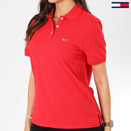 Tommy Jeans - Polo Manches Courtes Femme Tommy Classics 7641 Rouge
