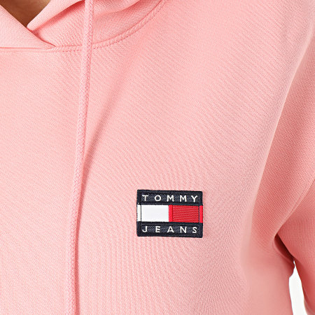 Tommy Jeans - Sweat Capuche Femme Tommy Badge 7787 Rose Pastel