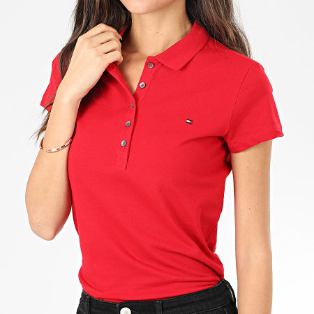 Tommy Hilfiger - Polo Manches Courtes Slim Femme New Chiara 6661 Rouge