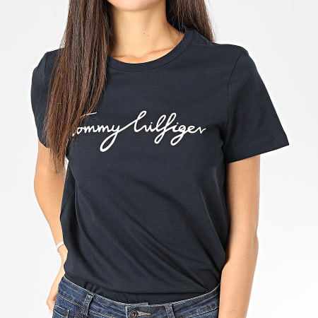 Tommy Hilfiger - Tee Shirt Femme Heritage 4967 Bleu Marine