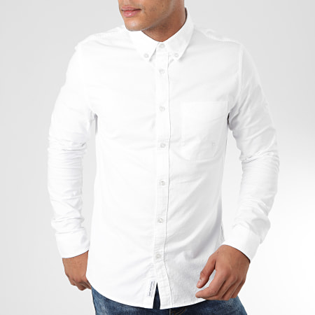 Calvin Klein - Chemise Manches Longues Oxford Solid 4224 Blanc