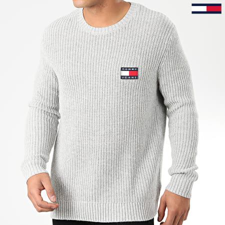 Tommy Jeans - Pull Tommy Badge 7418 Gris Chiné