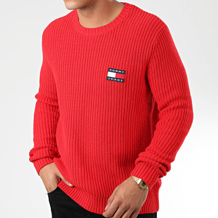 Tommy Jeans - Pull Tommy Badge 7418 Rouge