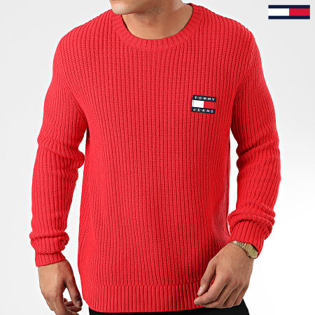 Tommy Jeans - Pull Tommy Badge 7418 Rouge
