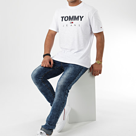 Tommy Jeans - Tee Shirt Tommy Textured 7438 Blanc