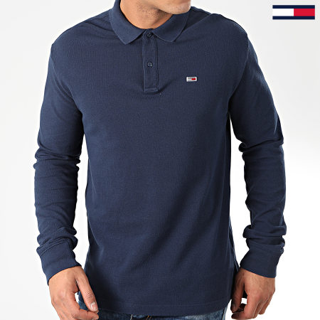 Tommy Jeans - Polo Manches Longues Classics 7457 Bleu Marine