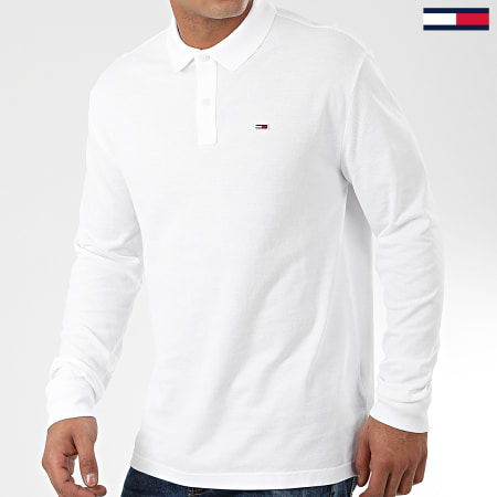 Tommy Jeans - Polo Manches Longues Classics 7457 Blanc