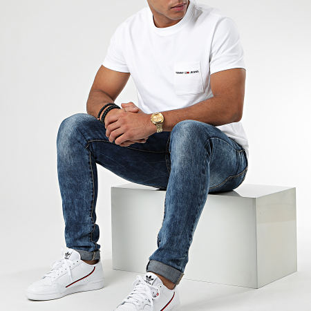 Tommy Jeans - Tee Shirt Poche Logo Pocket 7468 Blanc