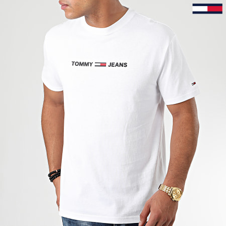 Tommy Jeans - Tee Shirt Straight Small Logo 7621 Blanc
