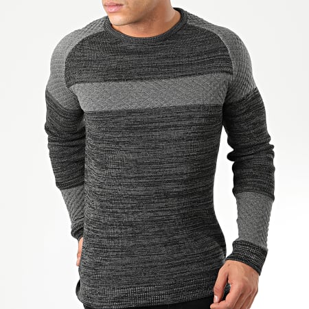 John H - Pull H-016 Gris Anthracite Chiné