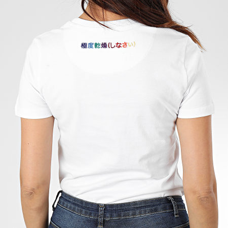 Superdry - Tee Shirt Slim Femme Classic Rainbow Embroidered Entry W1000057A Blanc