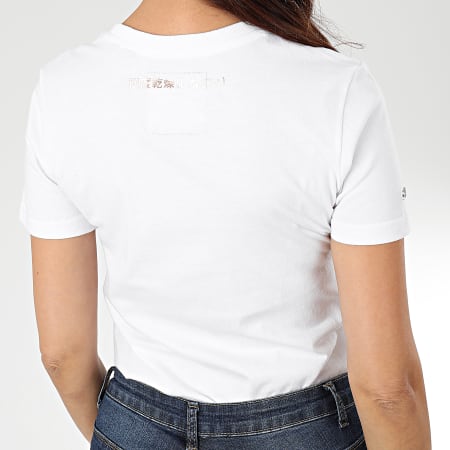 Superdry - Tee Shirt Slim Femme Premium Goods Luxe Embroidered W1000067A Blanc Cuivré