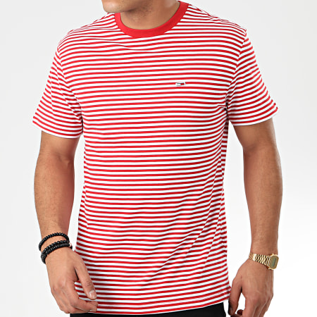 Tommy Jeans - Tee Shirt Classics Stripe 5515 Rouge Blanc