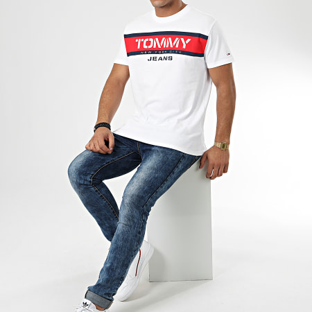 Tommy Jeans - Tee Shirt Panel Logo 7434 Blanc