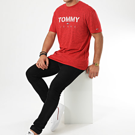 Tommy Jeans - Tee Shirt Tommy Textured 7438 Rouge Chiné