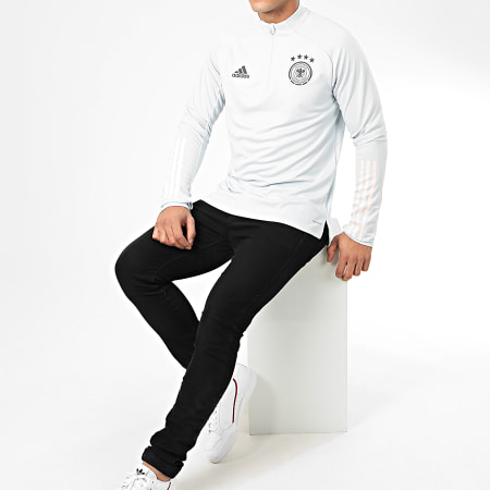 Adidas Sportswear - Sweat Col Zippé DFB FS7043 Gris Clair