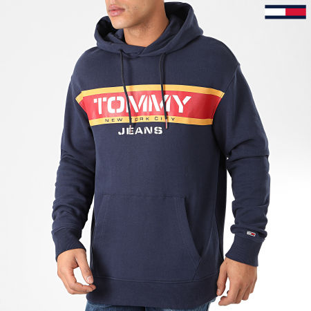 Tommy Jeans - Sweat Capuche Panel Logo 7615 Bleu Marine