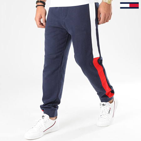 Tommy Jeans - Pantalon Jogging A Bandes Jacquard Flag 7613 Bleu Marine