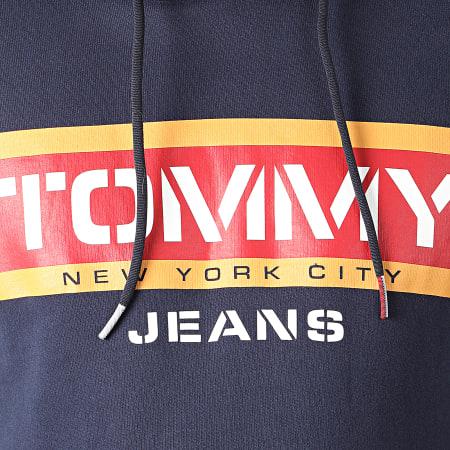 Tommy Jeans - Sweat Capuche Panel Logo 7615 Bleu Marine