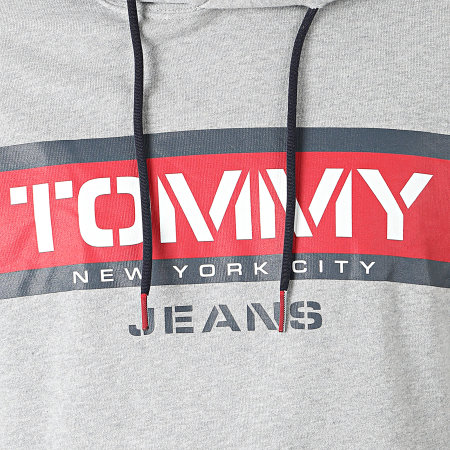 Tommy Jeans - Sweat Capuche Panel Logo 7615 Gris Chiné