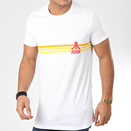 Séries TV et Films - Tee Shirt Oversize Striped Logo Blanc