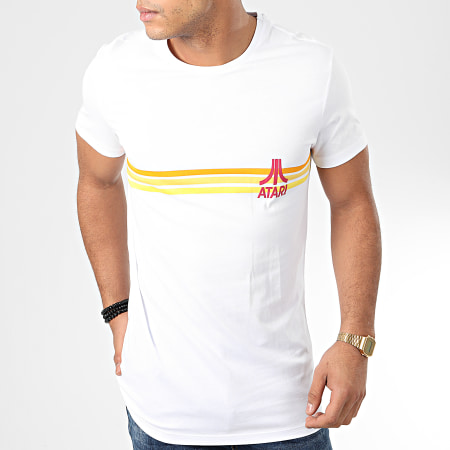 Séries TV et Films - Tee Shirt Oversize Striped Logo Blanc