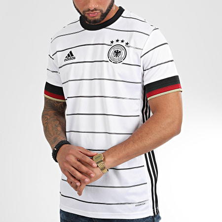 Adidas Sportswear - Maillot De Foot A Rayures DFB Home EH6105 Blanc Noir