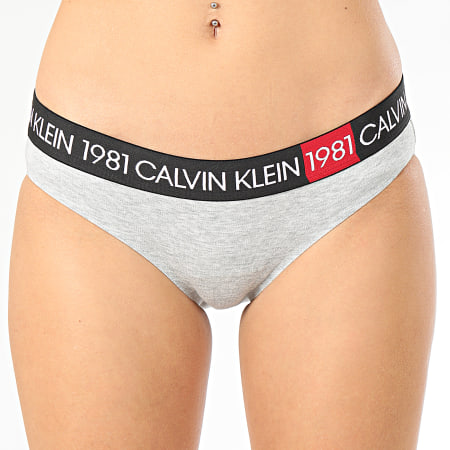 Calvin Klein - Culotte Femme Bikini 5449E Gris Chiné