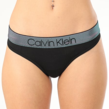 Calvin Klein - String Femme Iridescent Thong 5588E Noir