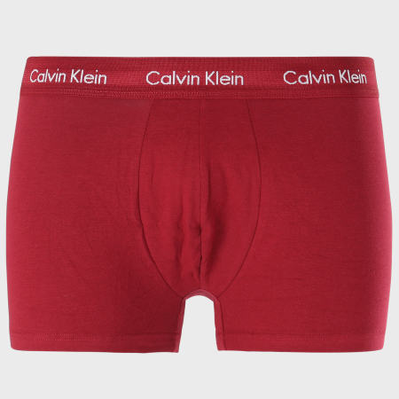 Calvin Klein - Lot de 3 Boxers Coton Stretch Low Rise U2664G Gris Anthracite Bordeaux Bleu Clair
