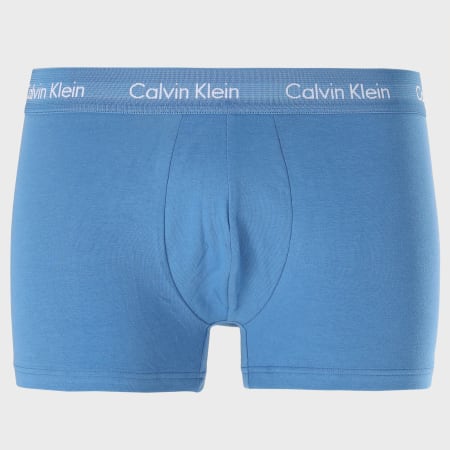 Calvin Klein - Lot de 3 Boxers Coton Stretch Low Rise U2664G Gris Anthracite Bordeaux Bleu Clair