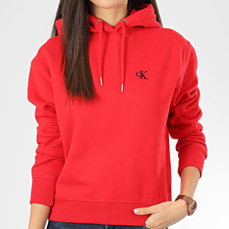 Calvin Klein - Sweat Capuche Femme CK Embroidery 3178 Rouge