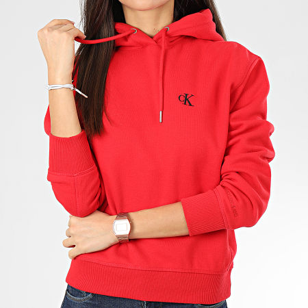 Calvin Klein - Sweat Capuche Femme CK Embroidery 3178 Rouge
