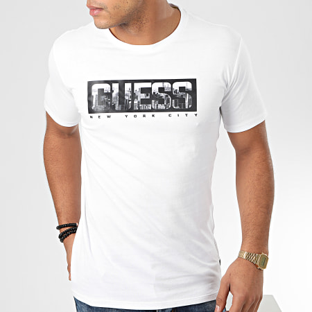 Guess - Tee Shirt Slim M01I53-K9H10 Blanc