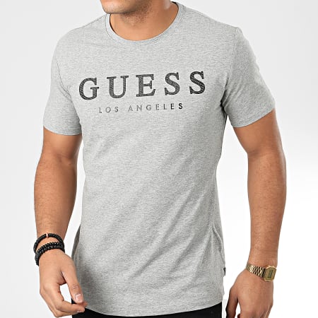 Guess - Tee Shirt Slim M01I54-J1300 Gris Chiné