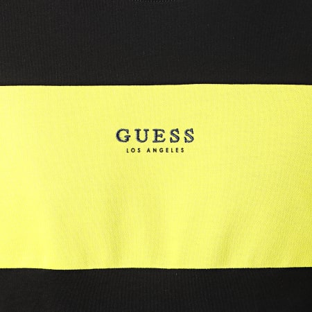 Guess - Tee Shirt M01I65-K9H20 Noir Jaune Fluo