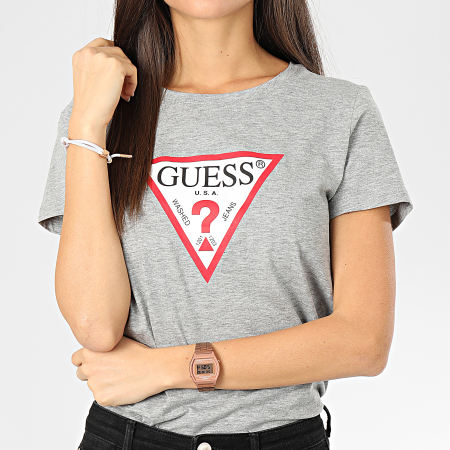 Guess - Tee Shirt Femme W01I98-JA900 Gris Chiné