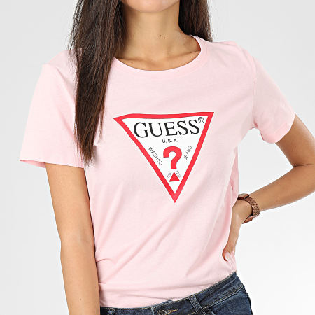 Guess - Tee Shirt Femme W01I98-JA900 Rose Clair