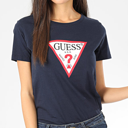 Guess - Tee Shirt Femme W01I98-JA900 Bleu Marine