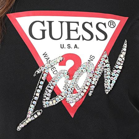 Guess - Tee Shirt Femme Strass W01I20-J1300 Noir