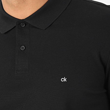 Calvin Klein - Polo Slim Manches Courtes Logo Refined Pique 2964 Noir